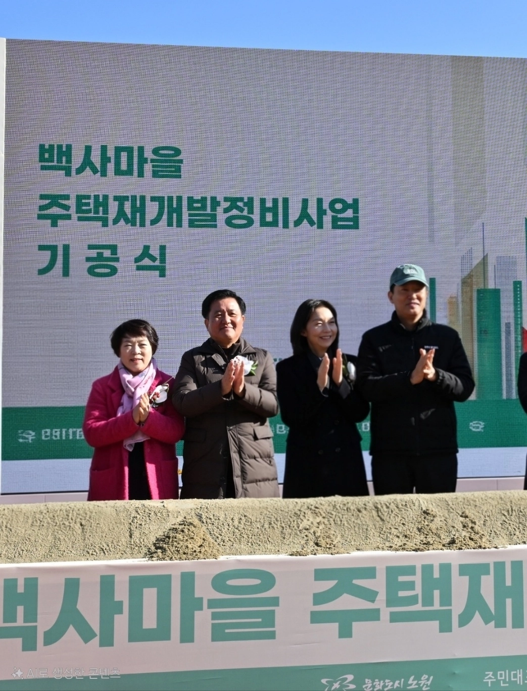 지난 1일 개최된 중계본동 백사마을 기공식에 참석한 신동원 의원(왼쪽 첫 번째)