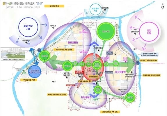 대전 둔산지구 노후계획도시정비 구상도. 대전시 제공