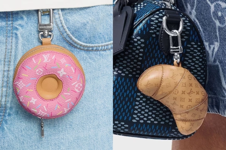 LV 도넛 백 참, LV 크루아상 백 참. 루이비통 홈페이지 캡처