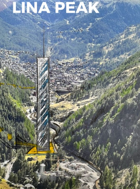 한 스위스 건축가가 알프스 4대 최고봉 중 하나인 마터호른(4478m)에 65층짜리 고층 빌딩을 세워 주거난을 해결하겠다고 밝혀 논란이 일고 있다. ‘리나 피크’(Lena Peak) 홈페이지 캡처