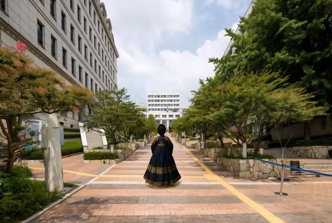 서울 용산구의 인공지능(AI) 영상 기획물 ‘고맙습니다’ 중 ‘여성 교육의 숙명’의 한 장면. 용산구 제공