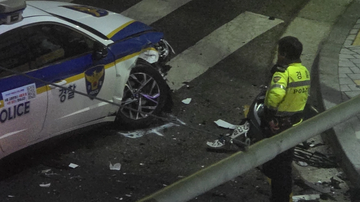 음주운전하다 순찰차 들이받은 10대 운전자 검거. (독자 제공) 연합뉴스