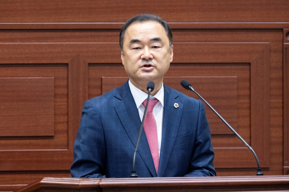 10일 열린 제359회 제2차 정례회 제3차 본회의에서 5분 자유발언을 하는 박규탁 의원. 경북도의회 제공