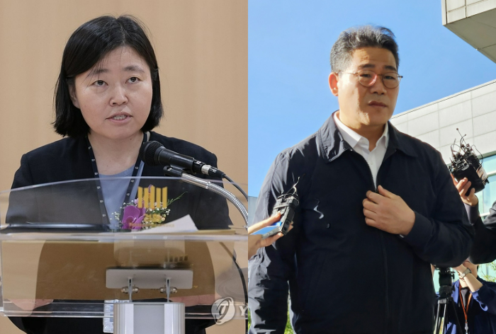 임은정 동부지검장(왼쪽)과 백해룡 경정