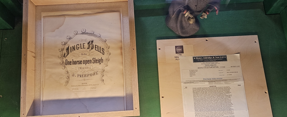 크리스마스 박물관에는 전 세계 단 두 점만 남은 희귀본 중 한 점인 ‘징글벨’ 1859년 초판 악보가 전시돼 있다. 제주 강동삼 기자