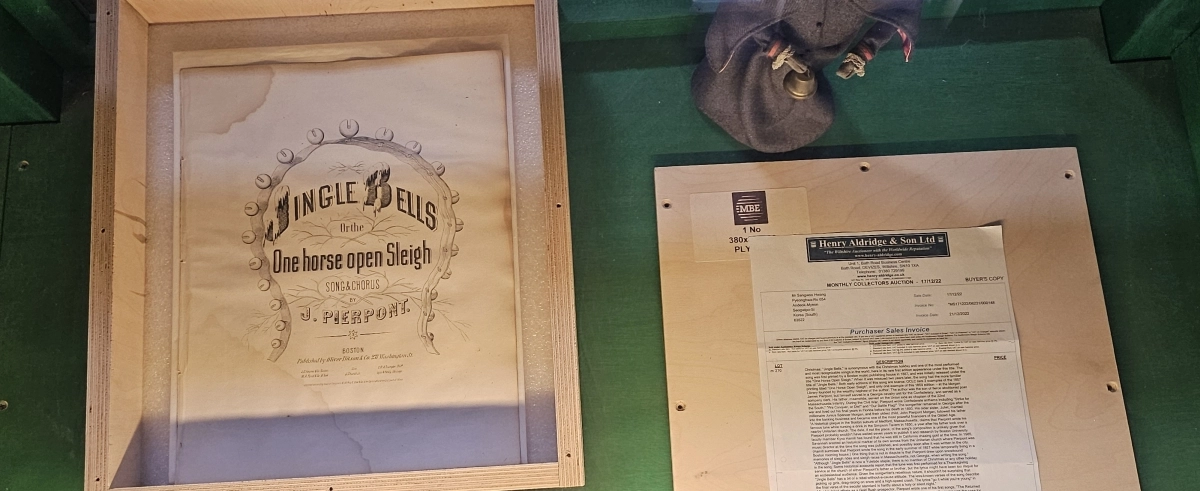 크리스마스 박물관에는 전 세계 단 두 점만 남은 희귀본 중 한 점인 ‘징글벨’ 1859년 초판 악보가 전시돼 있다. 제주 강동삼 기자