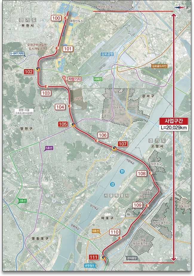 대장-홍대선 노선도