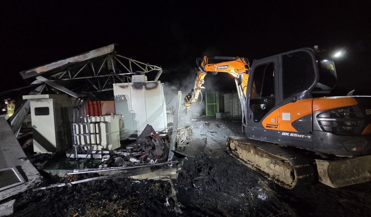 경북 경주에서 발생한 태양광 에너지저장장치 화재