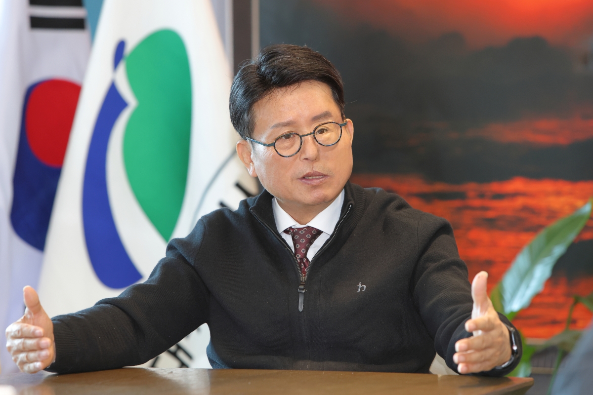 배광식 대구 북구청장이 지난해 12월 17일 서울신문과의 인터뷰에서 11년 간의 구정 운영 성과와 향후 계획에 대해 말하고 있다. 대구 북구 제공