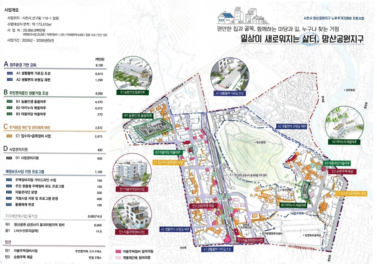 사천 망산공원지구 노후주거지정비 사업 계획도. 2025.12.19. 경남도 제공