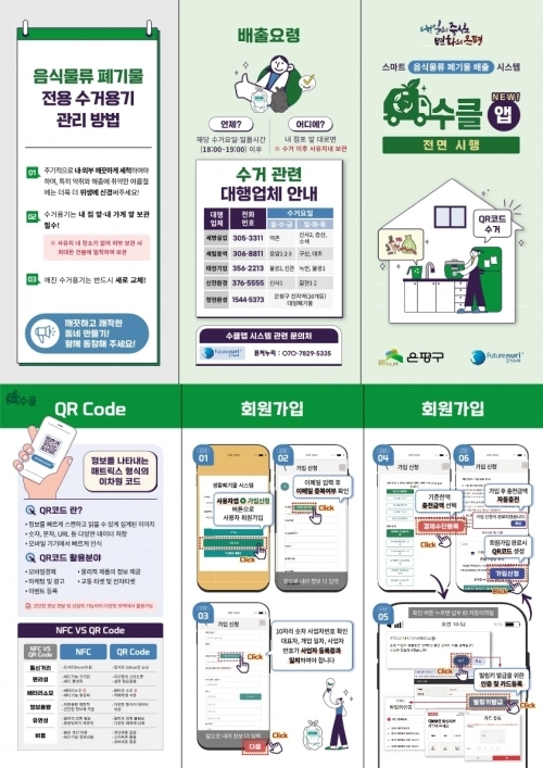 음식물쓰레기 수거 시스템 ‘수클앱’ 사용 안내 홍보물. 은평구 제공