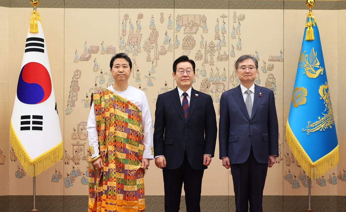 이재명 대통령과 주한 가나 대사. 연합뉴스.