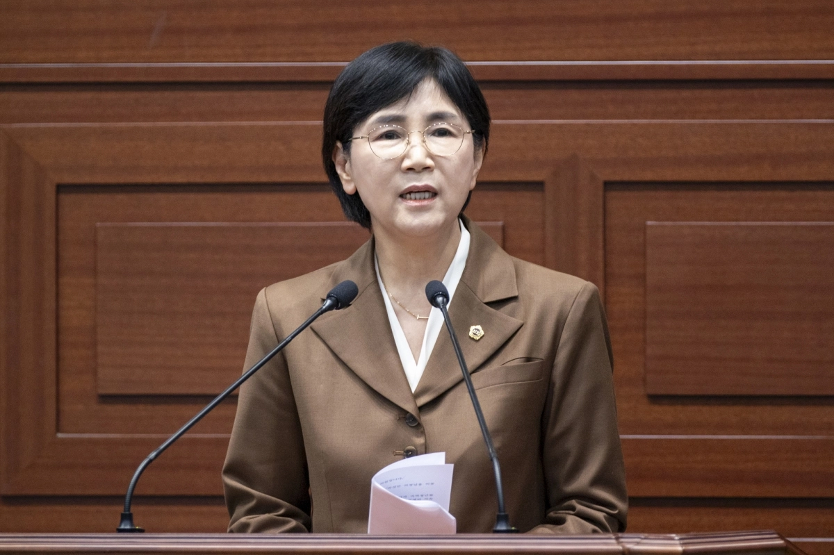 19일 열린 제359회 정례회 본회의 5분 자유발언을 하는 이선희 의원. 경북도의회 제공