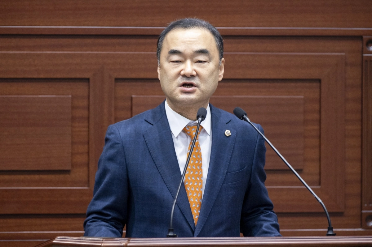 제359회 제2차 정례회 마지막 본회의에서 5분 자유발언을 하는 박규탁 의원. 경북도의회 제공