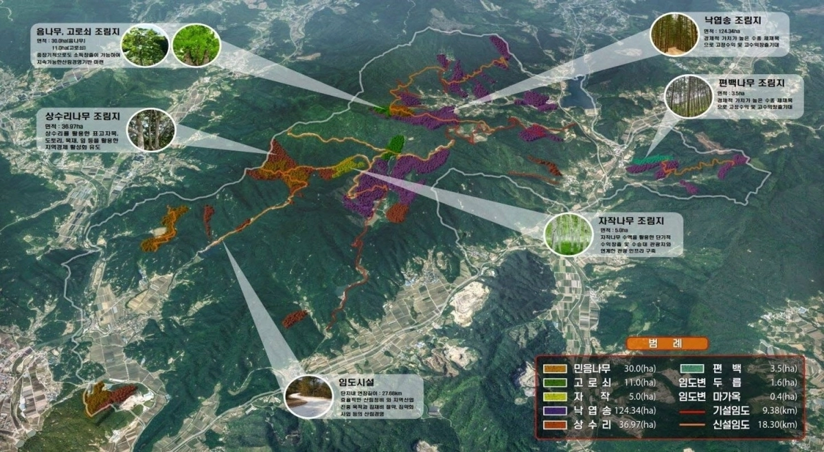 호음산 선도 산림경영단지 현황도. 2025.12.19. 거창군 제공