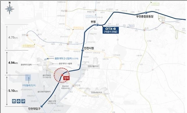 GTX-B 노선도. 인천시 제공