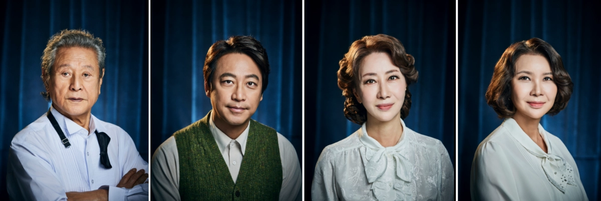 올해 네 번째 시즌 공연을 올리는 연극 ‘더 드레서’에서 삶의 끝자락에 선 노배우 ‘선생님’은 박근형(맨 왼쪽)과 정동환이 열연한다. 이상 증세를 보이는 선생님 곁을 지키는 의상담당 ‘노먼’은 송승환·오만석(두 번째), 공연을 포기하자면서도 개막을 돕는 ‘사모님’ 역은 송옥숙(세 번째)·정재은이 연기한다. 나인스토리 제공