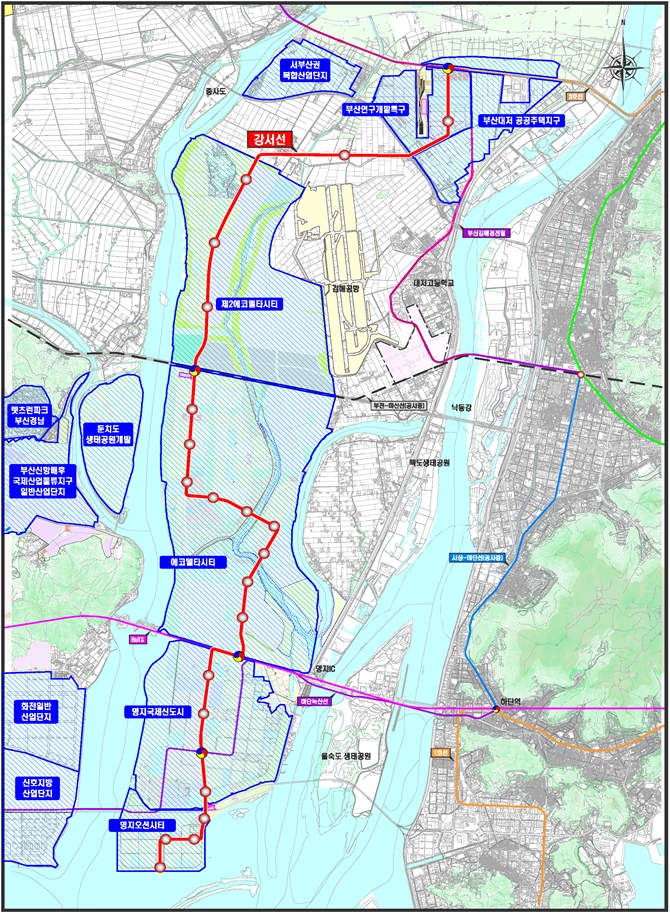 부산 도시철도 강서선 노선도. 부산시 제공