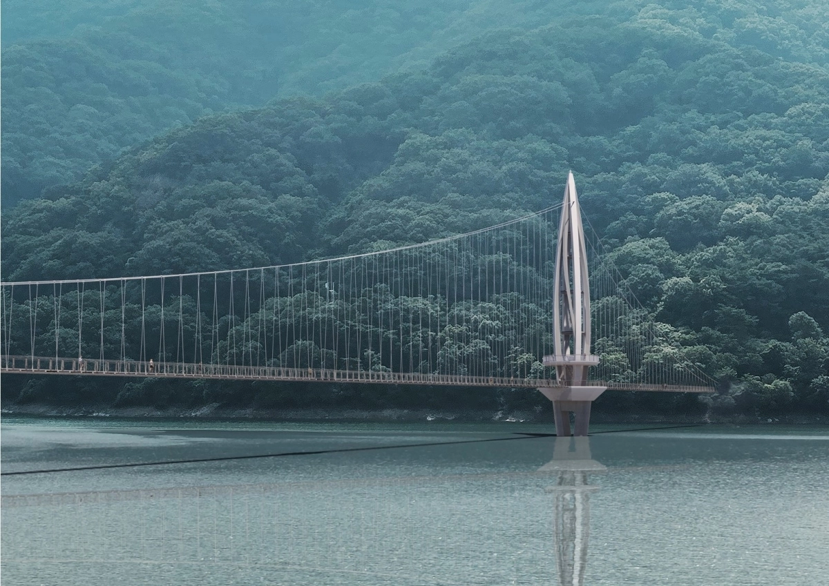 전남 담양군 담양호에 조성 예정인 출렁다리(보도현수교) 조감도. (담양군 제공)