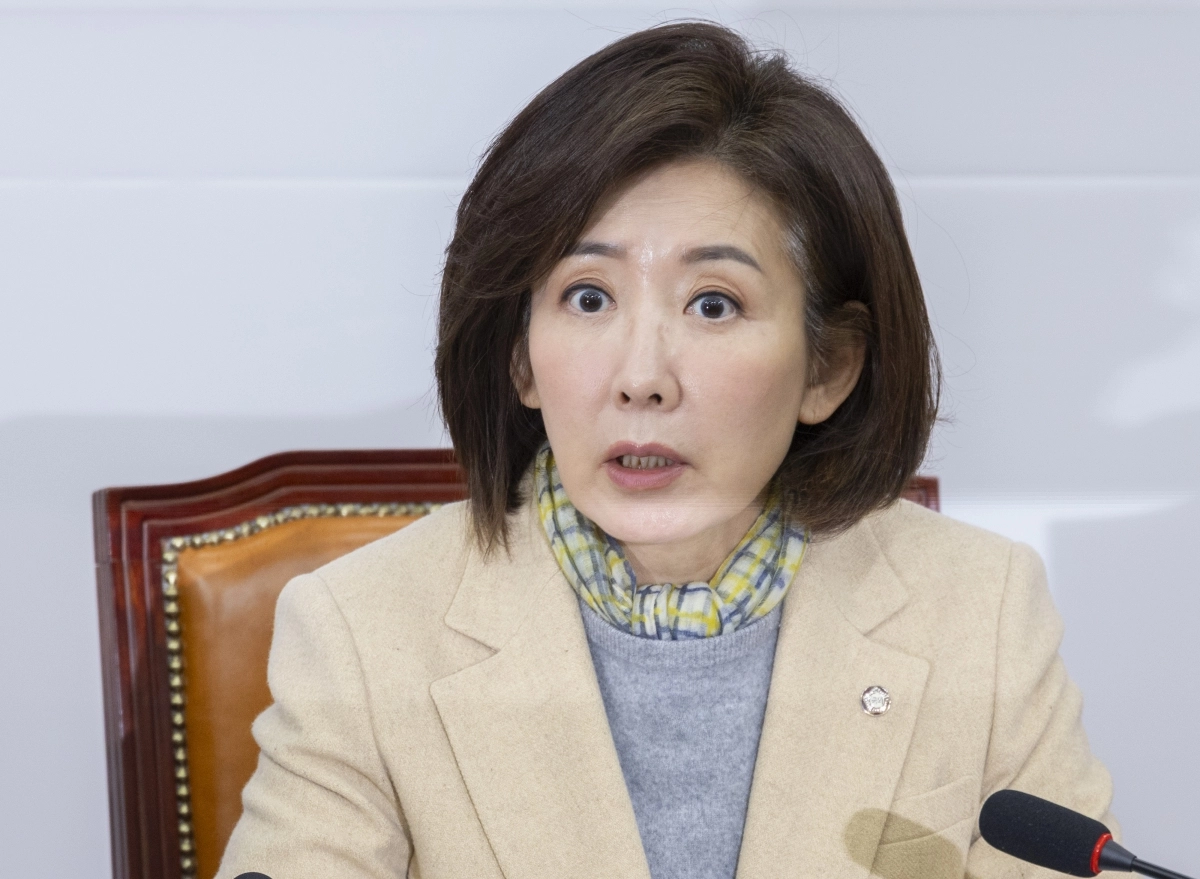 나경원 국민의힘 의원이 23일 국회에서 지방선거총괄기획단 전체 회의에서 발언하고 있다. 연합뉴스