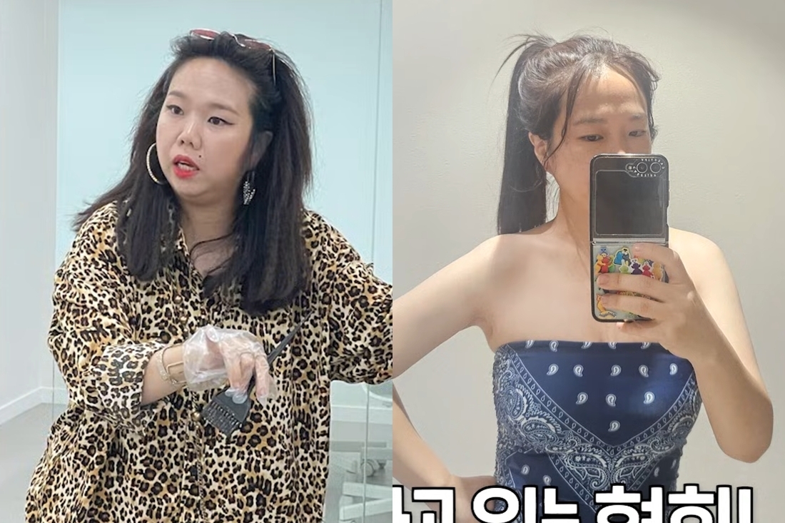 간헐적 단식과 식전 식초 음용 등 생활습관을 바꾼 뒤 체중 감량에 성공한 홍현희. 유튜브  ‘홍현희 제이쓴의 홍쓴TV’ 캡처