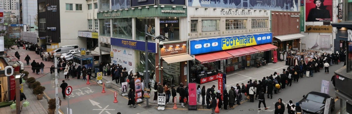 크리스마스를 이틀 앞두고 딸기시루가 출시된 23일 대전 중구 성심당 일대에 빵을 사려는 고객들이 차례를 기다리고 있다. 2025.12.23. 뉴스1