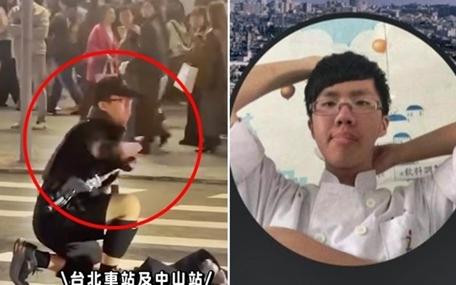 19일(현지시간) 대만 타이베이 도심 한복판에서 연막탄과 흉기를 이용한 무차별 공격이 벌어져 용의자를 포함해 4명이 숨지고 11명이 다쳤다. 사진 왼쪽은 이날 오후 5시 30분쯤 용의자가 중산역 인근에서 연막탄을 던지는 모습. 오른쪽은 숨진 용의자 장원(27). 2025.12.20 페이스북