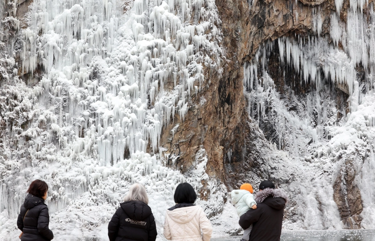 원주 빙벽, 한파에 꽁꽁