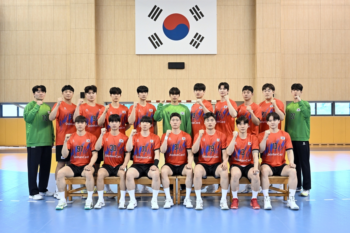 진천 국가대표선수촌에 소집된 남자핸드볼 대표팀. 대한핸드볼협회 제공