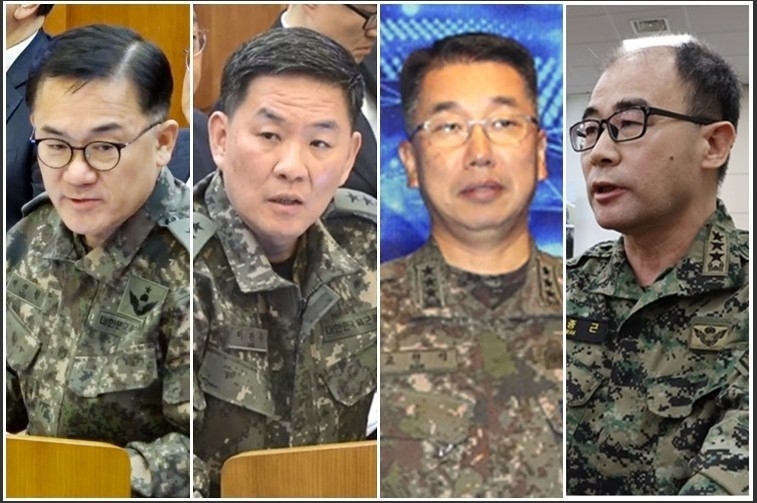 왼쪽부터 여인형, 이진우, 고현석, 곽종근.