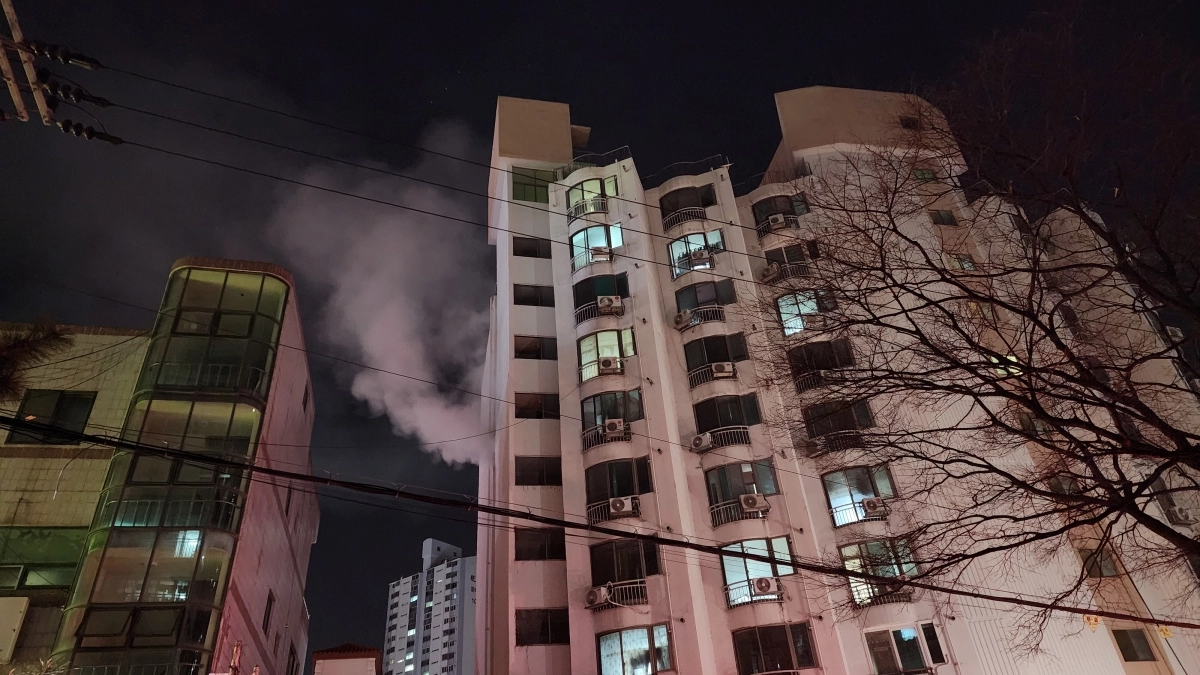 울산 아파트 화재 현장