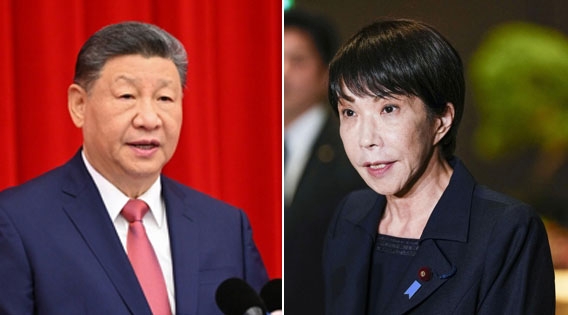 시진핑(왼쪽) 중국 국가주석-다카이치 사나에 일본 총리