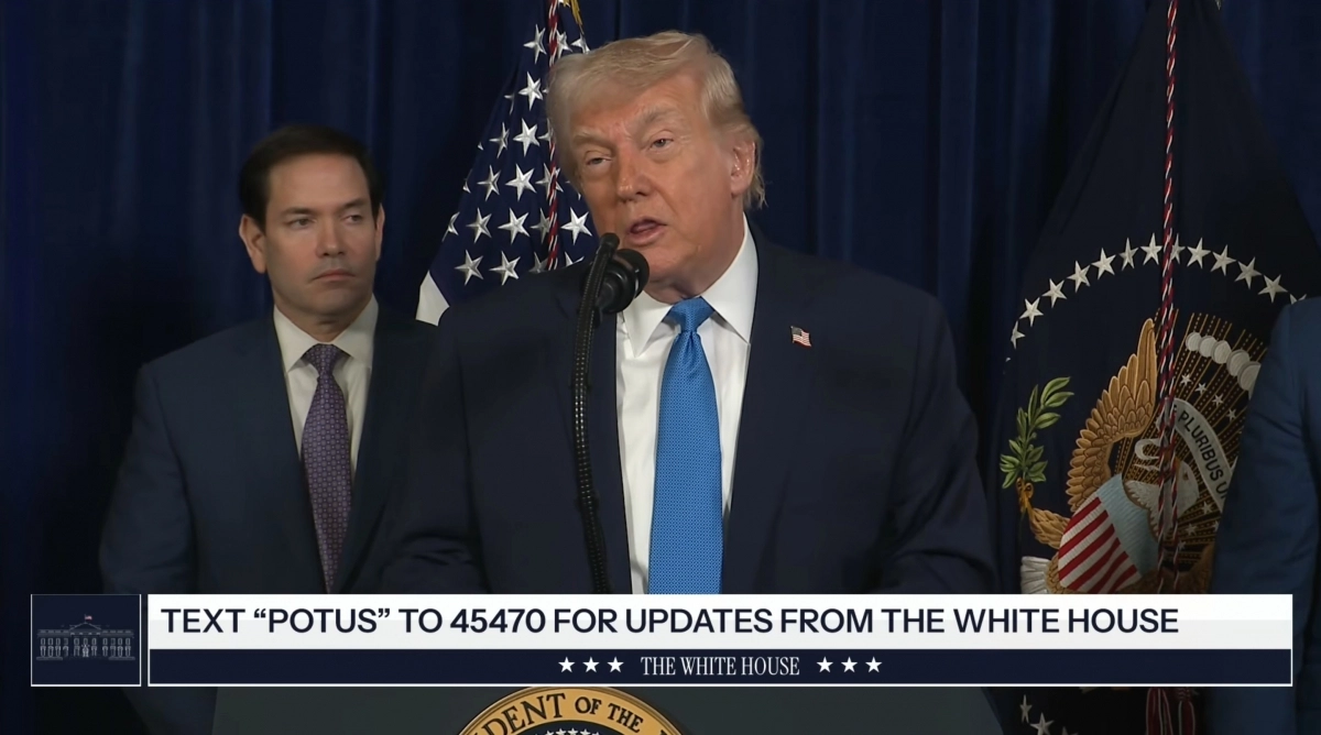 도널드 트럼프 미국 대통령이 3일(현지시간) 베네수엘라 사태 관련 기자회견 중이다. 2025.1.3 백악관 자료