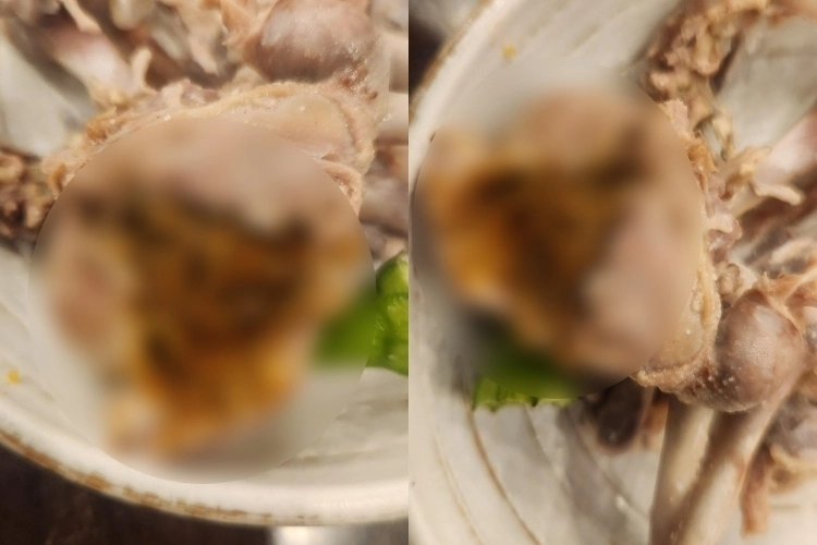 인천의 유명 삼계탕집에서 제대로 손질되지 않은 닭을 먹었다는 주장이 나왔다. 보배드림 캡처