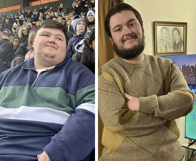 고도비만으로 254㎏이었던 조지 페레이라(26)가 축구로 121㎏을 감량한 뒤 모습. 더미러 캡처