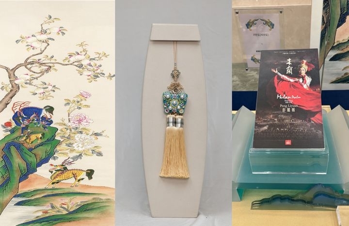 중국을 국빈 방문한 이재명 대통령이 5일 시진핑 중국 국가주석 부부에게 전달한 선물. 왼쪽부터 자손 번창을 상징하는 기린 네 마리가 그려진 ‘기린도’, 섬세한 칠보기법과 화사한 색채가 특징인 ‘탐화 노리개’, 시 주석 부부가 이 대통령 부부에게 전달한 펑리위안 여사 노래가 담긴 CD.  청와대 제공