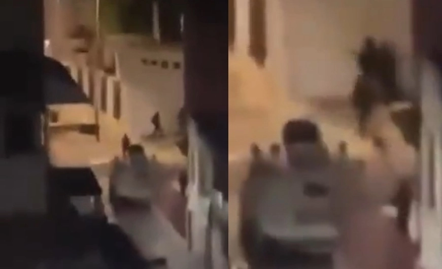 베네수엘라 수도 카라카스의 대통령궁 인근에서 5일(현지시간) 오후 8시쯤 총성이 울렸다. 사진은 대통령군을 지키던 보안군이 총성에 대응하는 모습. 자료 : 엑스