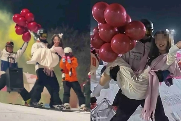 중국의 한 스키장이 남성 강사가 여성 손님을 안고 슬로프 아래까지 내려오는 ‘공주님 안기’ 생일 패키지를 선보여 논란이 일고 있다. 소셜미디어(SNS)