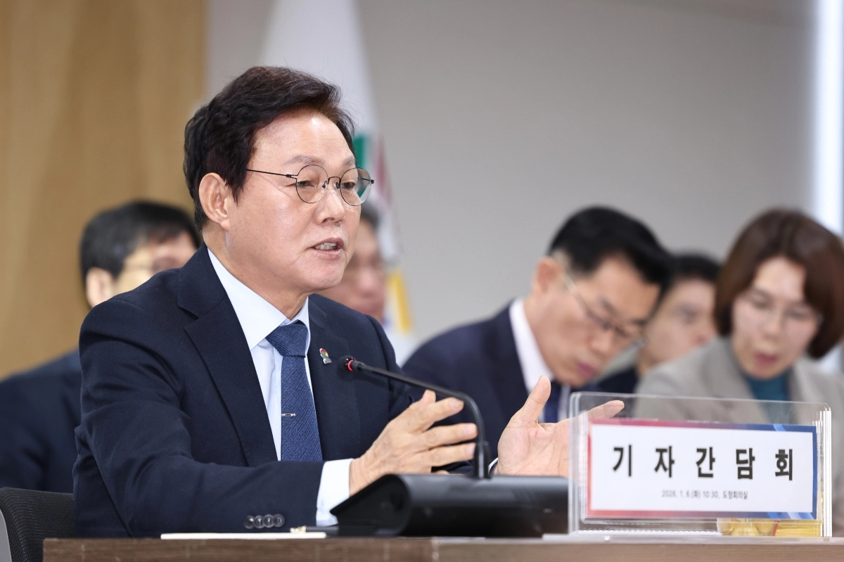 2026년 신년 기자간담회 하는 박완수 경남도지사. 2026.1.6. 경남도 제공