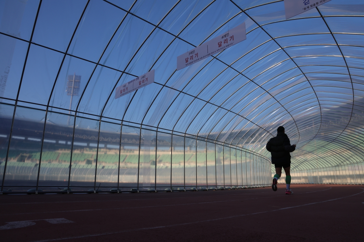 한파에도 멈출 수 없는 러너의 열정