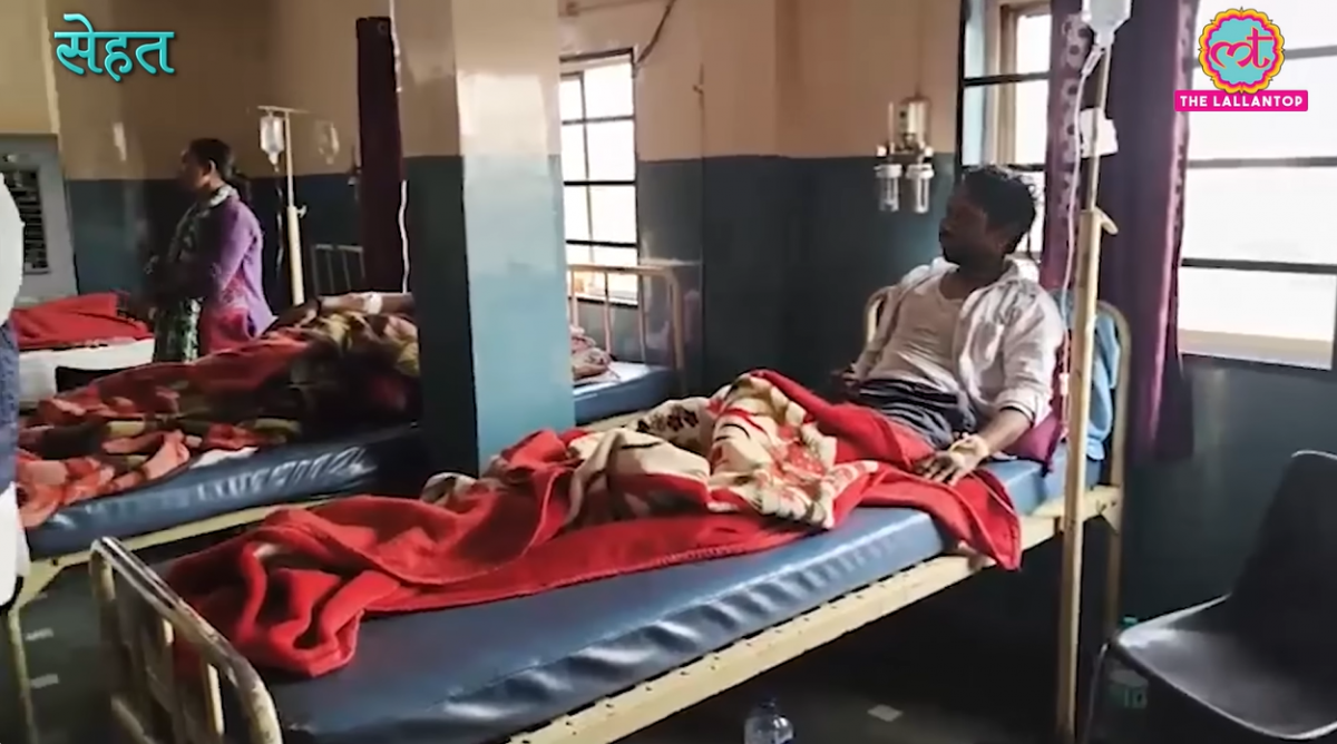 인도 중부 마디아프라데시주(州) 인도르에서 오염된 식수를 마신 주민들이 집단 설사병에 걸려 최소 10명이 사망하는 일이 발생했다. 사진은 병원 입원해 치료받고 있는 주민들. 힌디어 뉴스 채널 랄란톱 보도화면 캡처