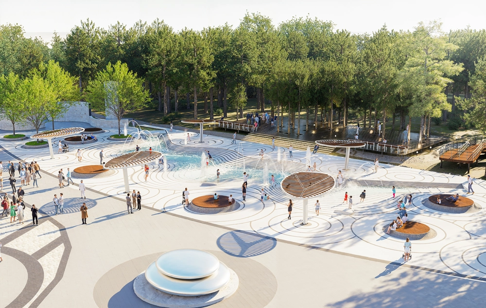 경북 울진군 왕피천공원에 들어설 물놀이 쉼터 조감도. 울진군 제공