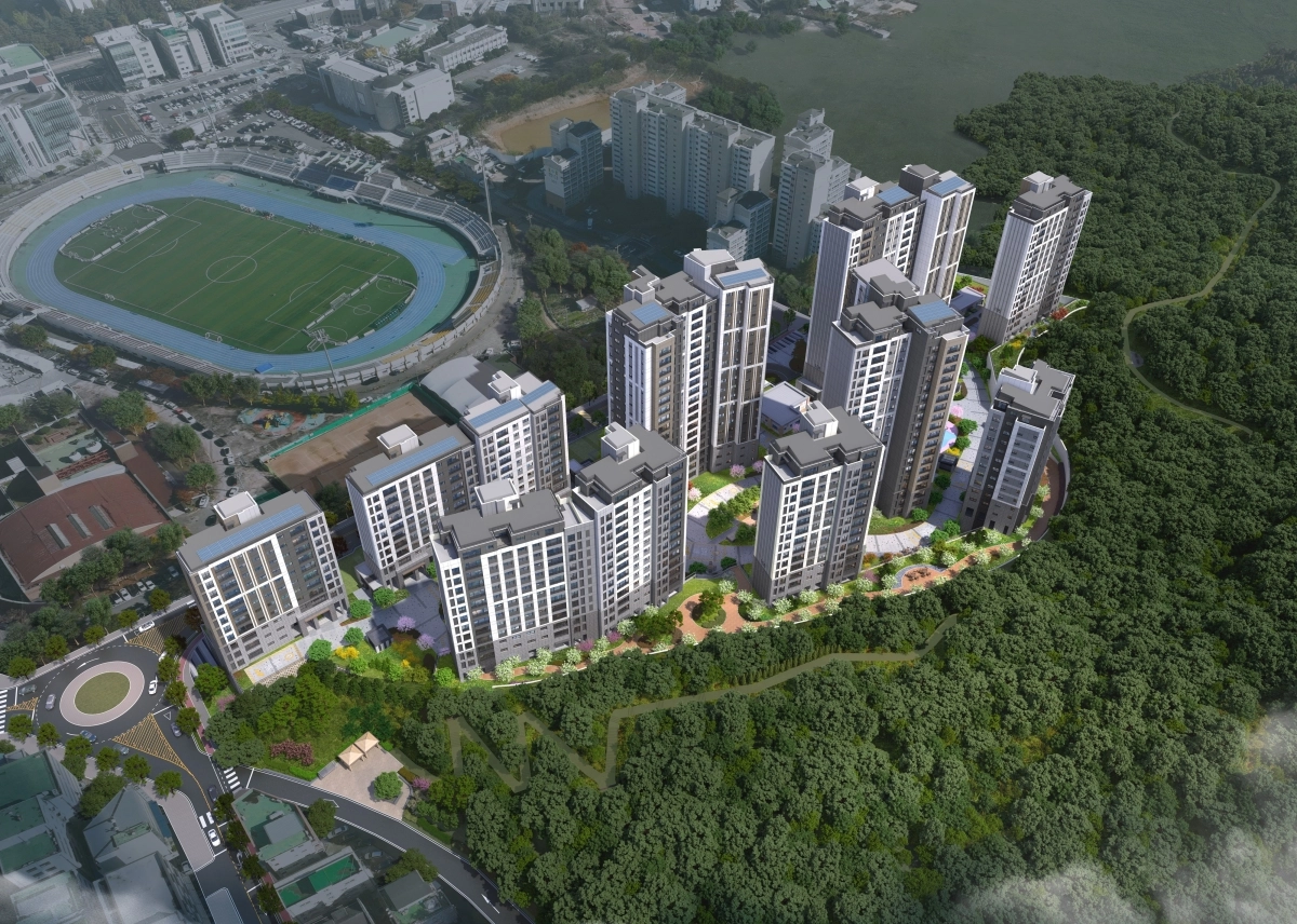 사우역 지엔하임 조감도. 문장건설 제공