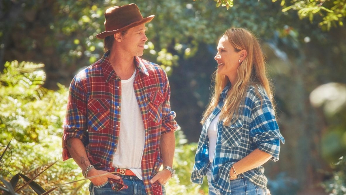 갓스 트루 캐시미어 설립자인 할리우드 배우 브래드 피트(왼쪽)와 삿 하리. 신세계인터내셔날 제공