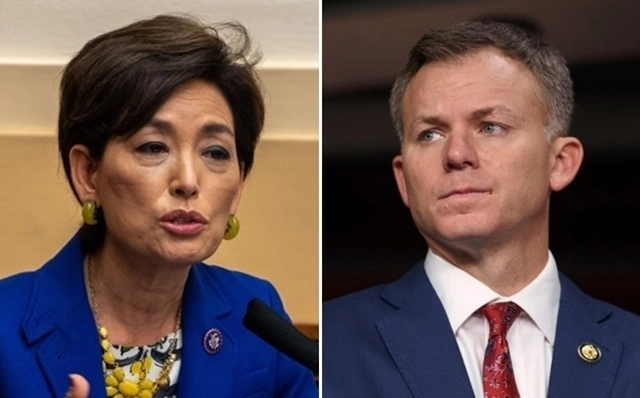 미국 공화당 영 김(왼쪽) 하원의원과 블레이크 무어 하원의원. EPA 연합뉴스