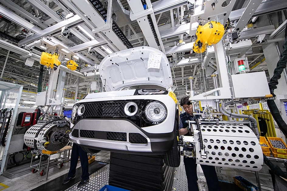 광주글로벌모터스(GGM)의 캐스퍼 자동차 생산라인. 광주광역시 제공