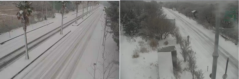 서귀포 강창학경지장(왼쪽)과 1100도로 폐쇄회(CC)TV 영상 캡처. 제주도자치경찰단 교통정보센터 제공