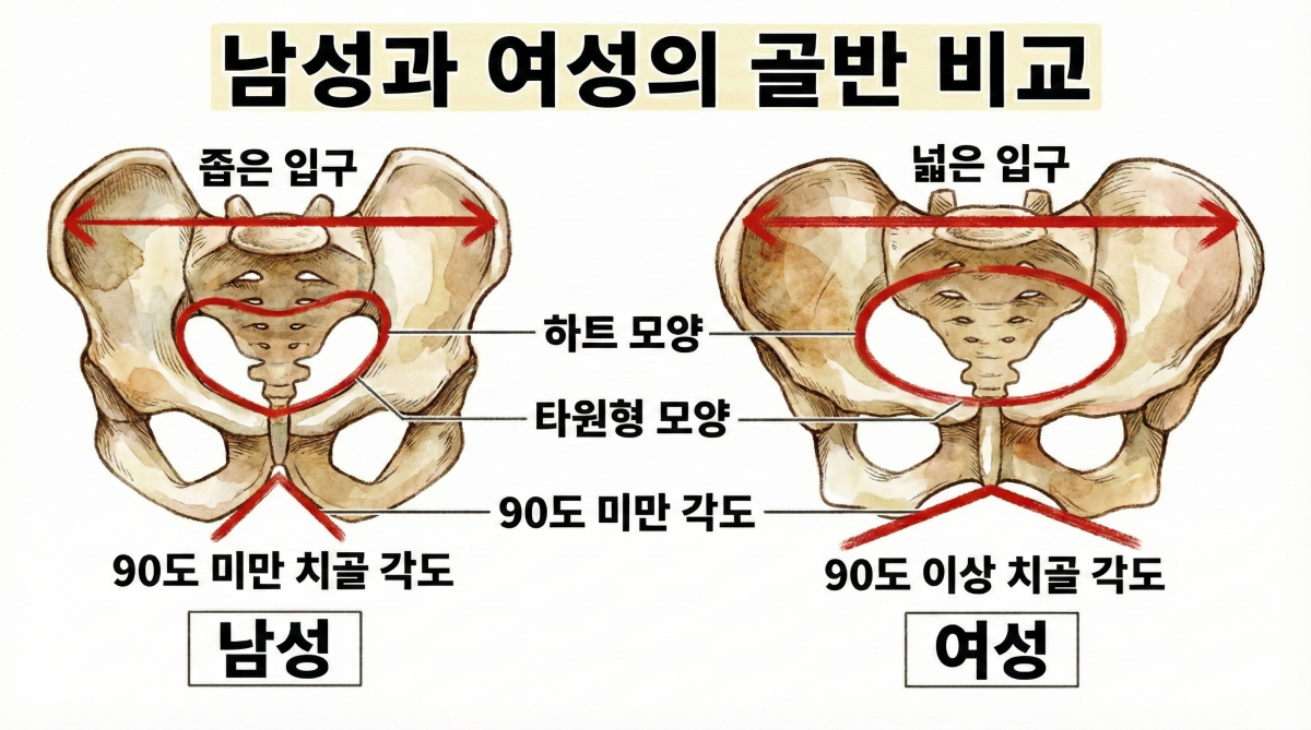 남성과 여성의 골반 차이