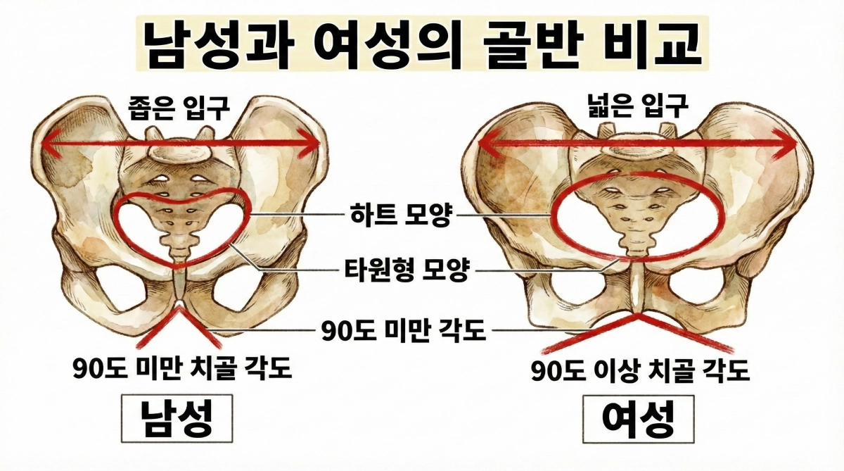 남성과 여성의 골반 차이