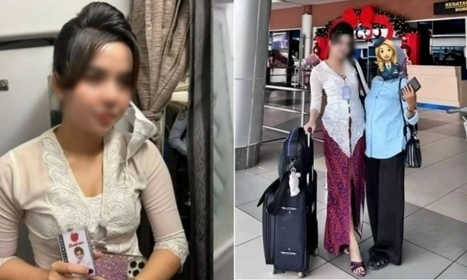 인도네시아에서 한 여성이 항공사 승무원 제복을 입고 위장 신분증을 소지한 채 실제 여객기에 탑승했다가 당국에 체포됐다. SNS 캡처